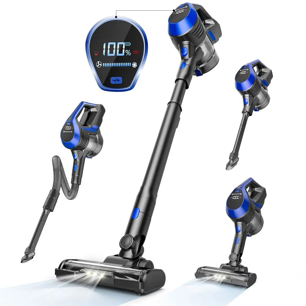 MOOSOO XC1 Blue Multi Surface Vacuum with Large LED Display Screen