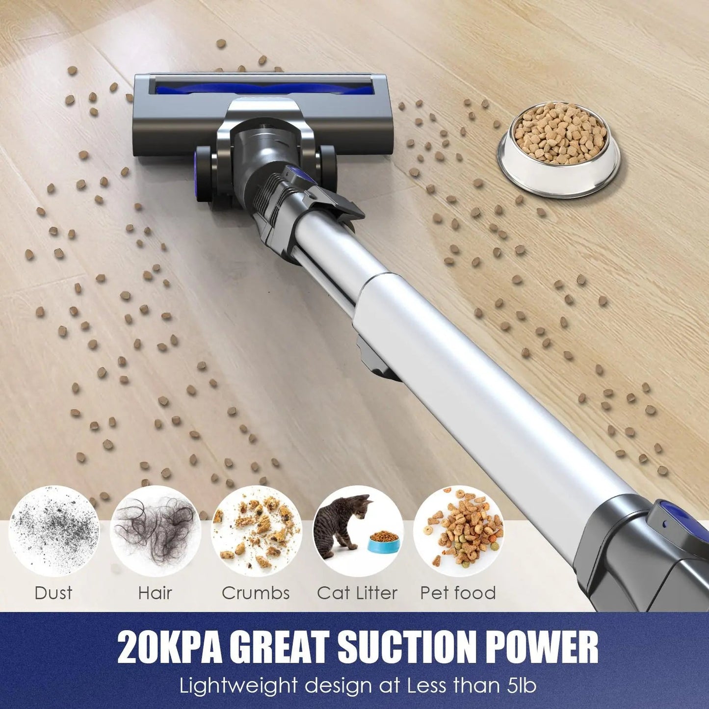 MOOSOO XL-618A 4-in-1 Cordless Vacuum - High Performance, Easy Maneuverability, and Long-lasting Battery Life